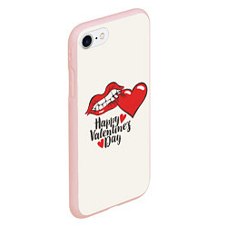 Чехол iPhone 7/8 матовый Happy Valentines Day, цвет: 3D-светло-розовый — фото 2