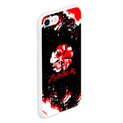 Чехол iPhone 7/8 матовый Чёрный клевер, цвет: 3D-белый — фото 2