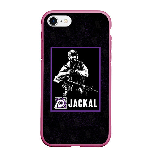 Чехол iPhone 7/8 матовый Jackal / 3D-Малиновый – фото 1