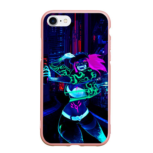 Чехол iPhone 7/8 матовый KDA Akali / 3D-Светло-розовый – фото 1