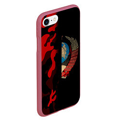 Чехол iPhone 7/8 матовый СССР камуфляж, цвет: 3D-малиновый — фото 2