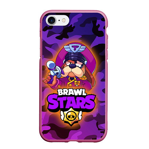 Чехол iPhone 7/8 матовый Генерал Гавс - Brawl Stars / 3D-Малиновый – фото 1