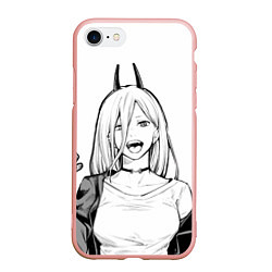 Чехол iPhone 7/8 матовый Black and White Anime, цвет: 3D-светло-розовый