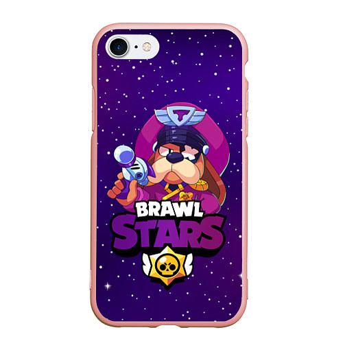Чехол iPhone 7/8 матовый Brawl Stars - Генерал Гавс / 3D-Светло-розовый – фото 1