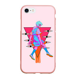 Чехол iPhone 7/8 матовый Евангилион, цвет: 3D-светло-розовый
