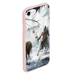 Чехол iPhone 7/8 матовый Assassin’s Creed 3, цвет: 3D-светло-розовый — фото 2