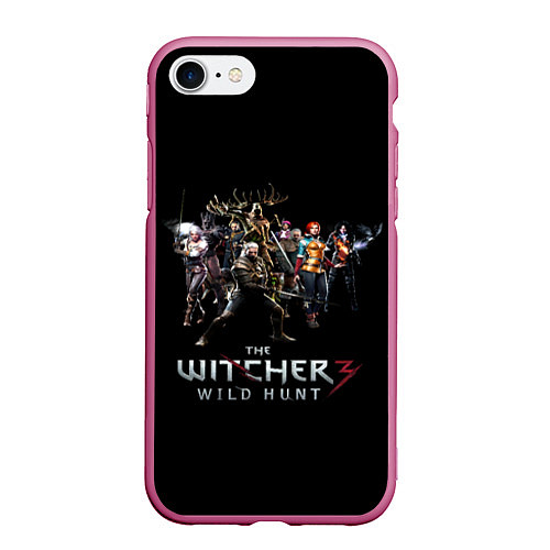 Чехол iPhone 7/8 матовый THE WITCHER ВЕДЬМАК 3 / 3D-Малиновый – фото 1