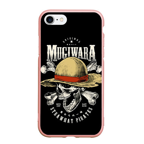 Чехол iPhone 7/8 матовый MUGIWARA ONE PIECE / 3D-Светло-розовый – фото 1