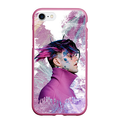 Чехол iPhone 7/8 матовый Lil peep / 3D-Малиновый – фото 1