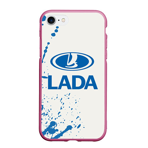 Чехол iPhone 7/8 матовый LADA / 3D-Малиновый – фото 1