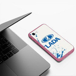 Чехол iPhone 7/8 матовый LADA, цвет: 3D-малиновый — фото 2