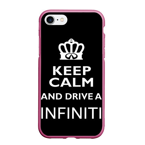 Чехол iPhone 7/8 матовый Drive a INFINITI! / 3D-Малиновый – фото 1