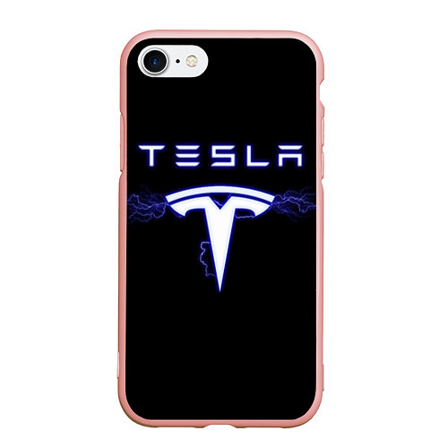 Чехол iPhone 7/8 матовый TESLA / 3D-Светло-розовый – фото 1