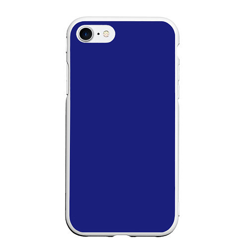 Чехол iPhone 7/8 матовый Синий / 3D-Белый – фото 1