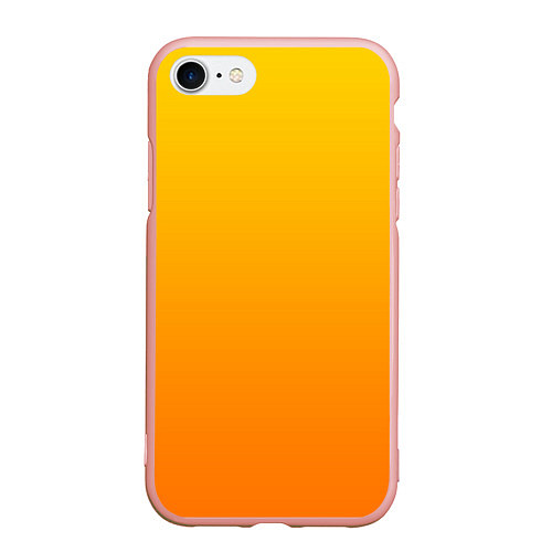 Чехол iPhone 7/8 матовый Оранжевый градиент / 3D-Светло-розовый – фото 1
