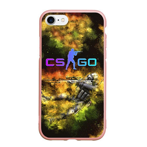 Чехол iPhone 7/8 матовый CS GO Gold dust / 3D-Светло-розовый – фото 1