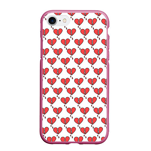 Чехол iPhone 7/8 матовый Разбитое Сердце / 3D-Малиновый – фото 1