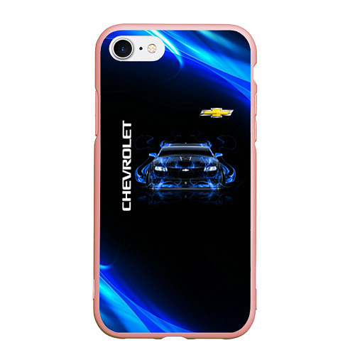 Чехол iPhone 7/8 матовый Chevrolet / 3D-Светло-розовый – фото 1