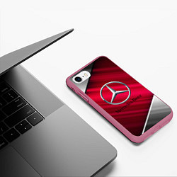 Чехол iPhone 7/8 матовый MERCEDES BENZ S, цвет: 3D-малиновый — фото 2