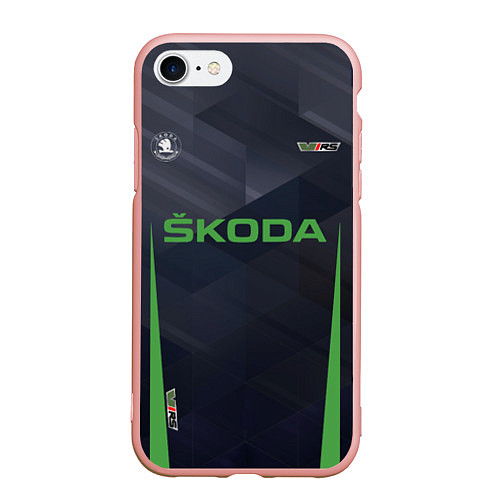 Чехол iPhone 7/8 матовый Skoda VRS Z / 3D-Светло-розовый – фото 1