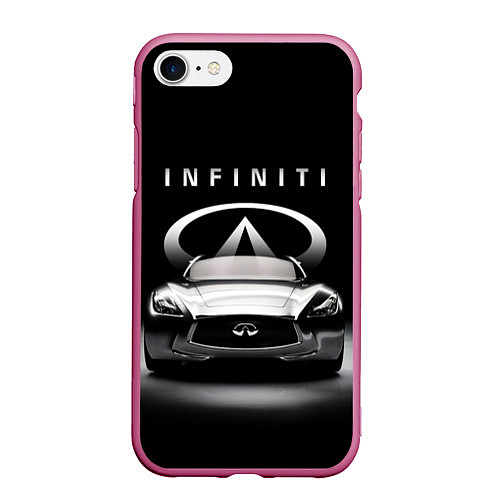 Чехол iPhone 7/8 матовый INFINITI / 3D-Малиновый – фото 1