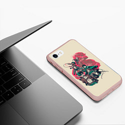Чехол iPhone 7/8 матовый Attack on titan Атака титан, цвет: 3D-светло-розовый — фото 2