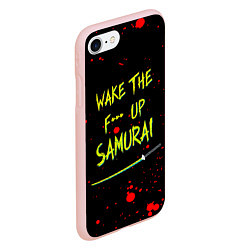 Чехол iPhone 7/8 матовый WAKE THE F*** UP SAMURAI, цвет: 3D-светло-розовый — фото 2