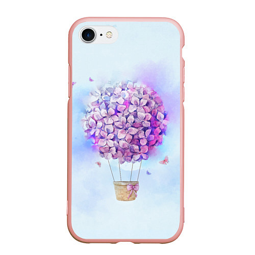 Чехол iPhone 7/8 матовый Air flowers / 3D-Светло-розовый – фото 1