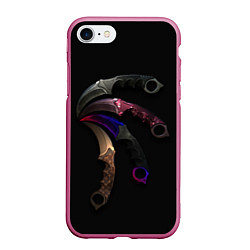 Чехол iPhone 7/8 матовый CS Ножи, цвет: 3D-малиновый