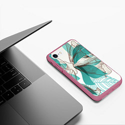 Чехол iPhone 7/8 матовый Цветок, цвет: 3D-малиновый — фото 2