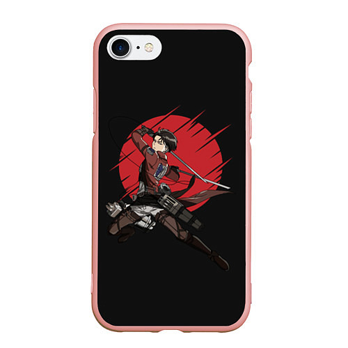 Чехол iPhone 7/8 матовый Атака Титанов / 3D-Светло-розовый – фото 1