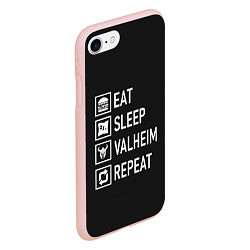 Чехол iPhone 7/8 матовый EatSleepValheimRepeat, цвет: 3D-светло-розовый — фото 2