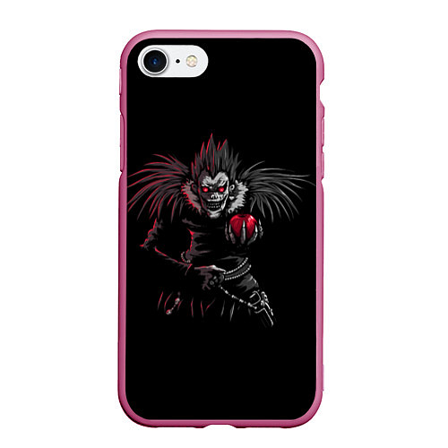 Чехол iPhone 7/8 матовый Death Note / 3D-Малиновый – фото 1