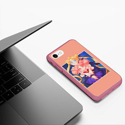 Чехол iPhone 7/8 матовый Sailor Moon Сейлор Мун, цвет: 3D-малиновый — фото 2