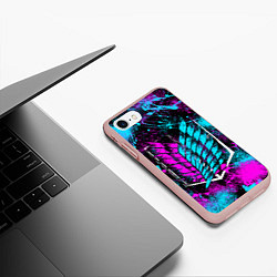 Чехол iPhone 7/8 матовый НЕОНОВЫЙ РАЗВЕД КОРПУС, цвет: 3D-светло-розовый — фото 2