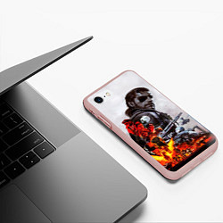 Чехол iPhone 7/8 матовый Metal Gear, цвет: 3D-светло-розовый — фото 2