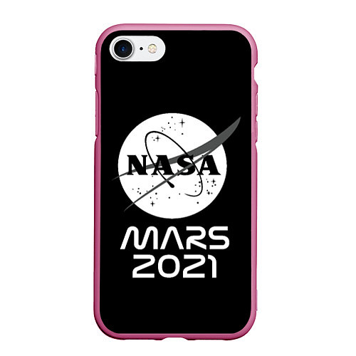 Чехол iPhone 7/8 матовый NASA Perseverance / 3D-Малиновый – фото 1