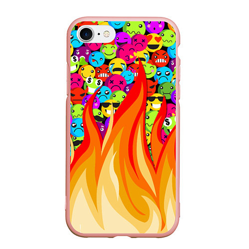 Чехол iPhone 7/8 матовый SLAVA MARLOW - Смайлики / 3D-Светло-розовый – фото 1