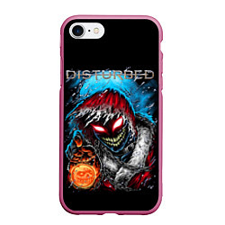 Чехол iPhone 7/8 матовый Disturbed, цвет: 3D-малиновый