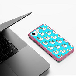 Чехол iPhone 7/8 матовый Единороги Утята, цвет: 3D-малиновый — фото 2