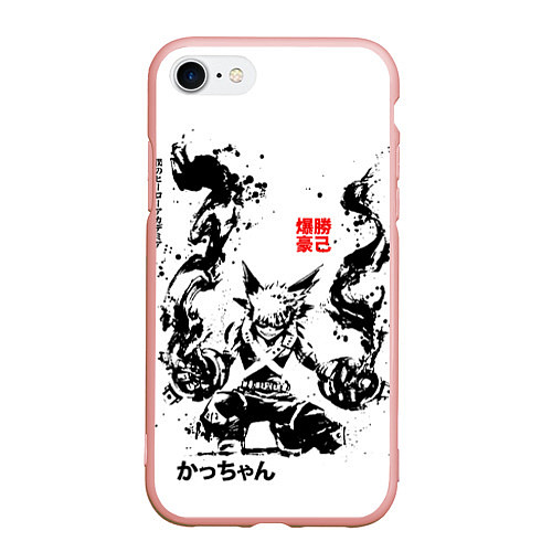 Чехол iPhone 7/8 матовый Моя геройская академия, Кацуки / 3D-Светло-розовый – фото 1