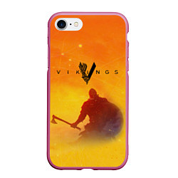 Чехол iPhone 7/8 матовый Викинги Vikings Z, цвет: 3D-малиновый