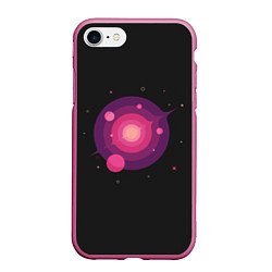 Чехол iPhone 7/8 матовый Межзвездное путешествие, цвет: 3D-малиновый