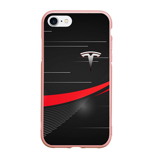 Чехол iPhone 7/8 матовый TESLA ABSTRACT ТЕСЛА СПОРТ / 3D-Светло-розовый – фото 1