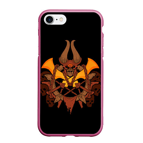 Чехол iPhone 7/8 матовый Дум Dota 2 / 3D-Малиновый – фото 1