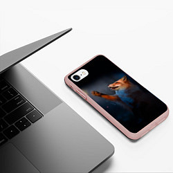 Чехол iPhone 7/8 матовый Лиса и огонек, цвет: 3D-светло-розовый — фото 2