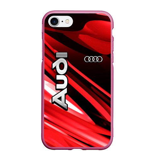 Чехол iPhone 7/8 матовый Audi / 3D-Малиновый – фото 1