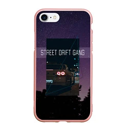 Чехол iPhone 7/8 матовый Street Drift Gang Дрифт, цвет: 3D-светло-розовый