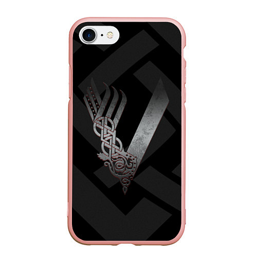 Чехол iPhone 7/8 матовый ВИКИНГИ VIKINGS V / 3D-Светло-розовый – фото 1