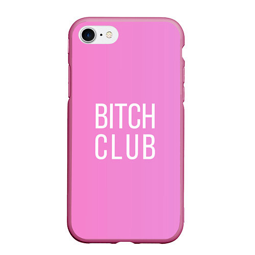 Чехол iPhone 7/8 матовый Bitch club / 3D-Малиновый – фото 1
